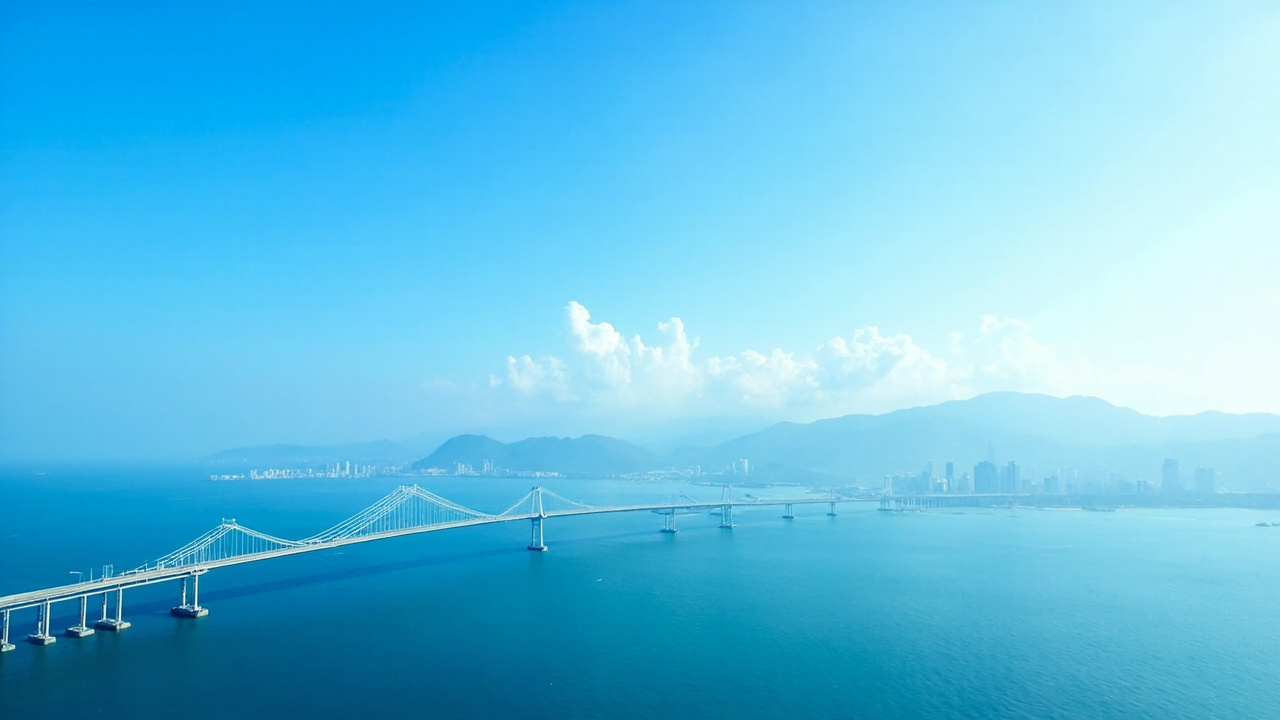 Sea bridge over the South China Sea toward Shenzhen